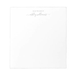 Chic Gray Script vom Schreibtisch mit eigenem Name Notizblock