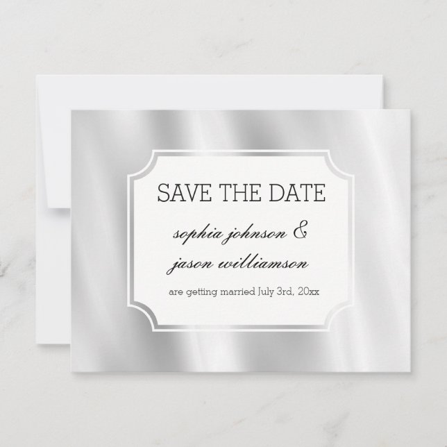Chic Gray Silver Save the Date (Vorderseite)
