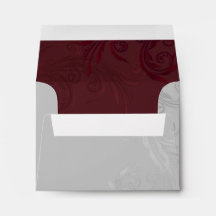 Chic Gray und Burgund Blühte Custom Envelope