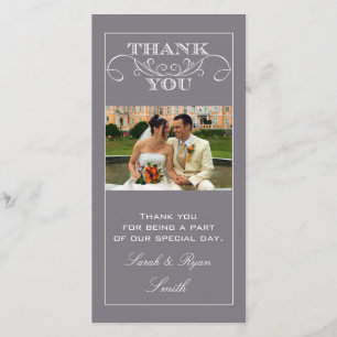 Chic Gray Wedding danke Ihnen Foto Cards