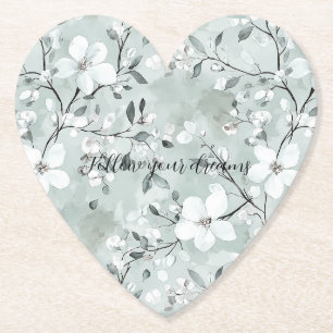 Chic Gray White Blume Untersetzer