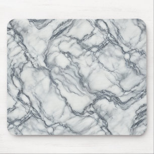 Chic Gray & White Marmor Look Glamour Mousepad