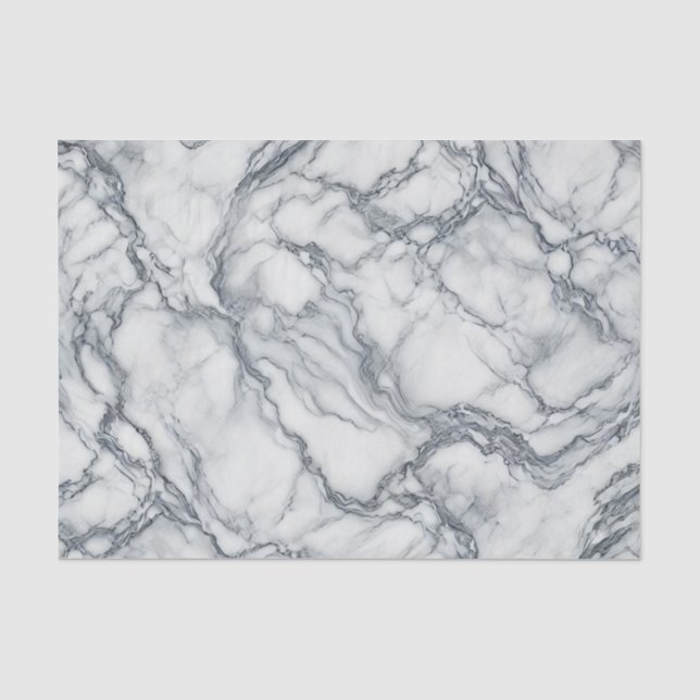 Chic Gray & White Marmor Look Glamour Seidenpapier (Vorderseite)