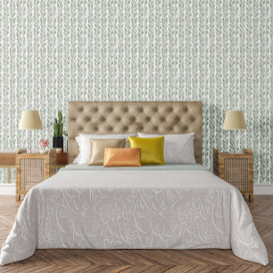 Chic Green and White Small Pattern Accent Tapete