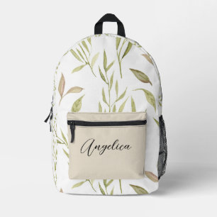 CHIC GREEN BLÄTTER FLORAL PATTERTER INDIVIDUELLE N BEDRUCKTER RUCKSACK