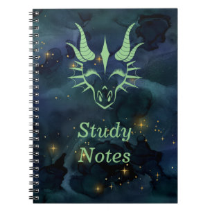 Chic Green Dragon Head & Dark Blue Universe Notizblock