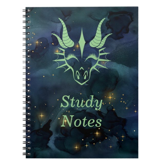 Chic Green Dragon Head & Dark Blue Universe Notizblock (Vorderseite)