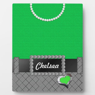 Chic Green Dress Plaque Fotoplatte