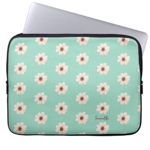 Chic Green Floral Laptopschutzhülle