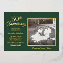 Chic Green Foto 50 Jahre Gold Folieneinladung