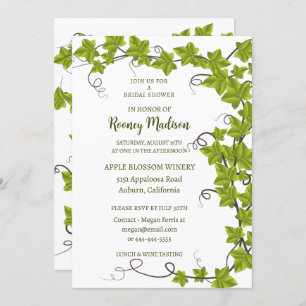 Chic Green Ivy Bridal Dusche Einladung