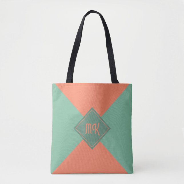 Chic Green Mit Monogramm Tasche (Vorderseite)