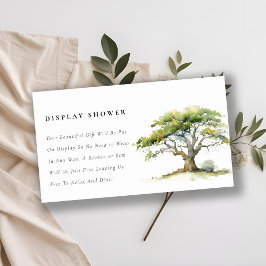 Chic Green Oak Tree Display Dusche Baby Dusche Begleitkarte