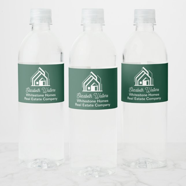 Chic Green Real Estate Company Custom Realtor (Flaschen)