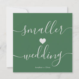 Chic Green Simple Downsizing Small Wedding Ankündigung