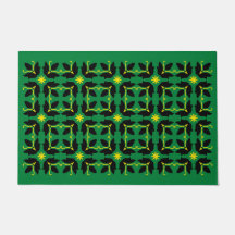 Chic Green Tile Blume Muster große Tor Mat