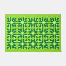 Chic Green Tile Blume Muster große Tor Mat Fußmatte