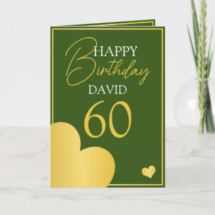 Chic Green und Gold Husband 60. Geburtstag Karte