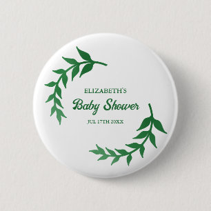 Chic Greenery Baby Shower Button