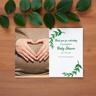 Chic Greenery Baby Shower Dankeskarte