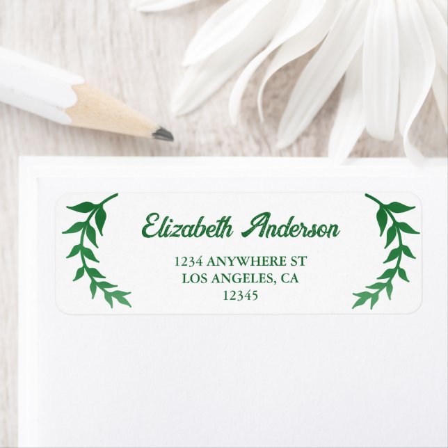 Chic Greenery Baby Shower Rücksendeadresse (Insitu)