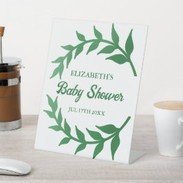 Chic Greenery Baby Shower Sockelschild