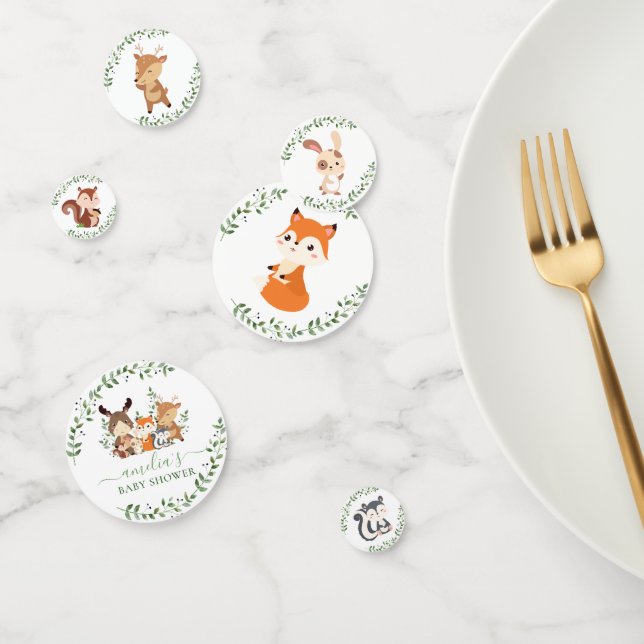 Chic Greenery Woodland Animals Baby Shower Party Konfetti (Gruppe)
