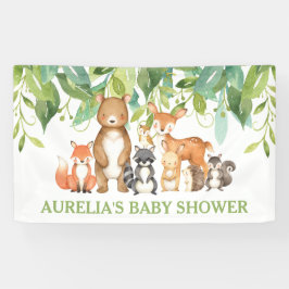 Chic Greenery Woodland Tiere Willkommen Hintergrun Banner