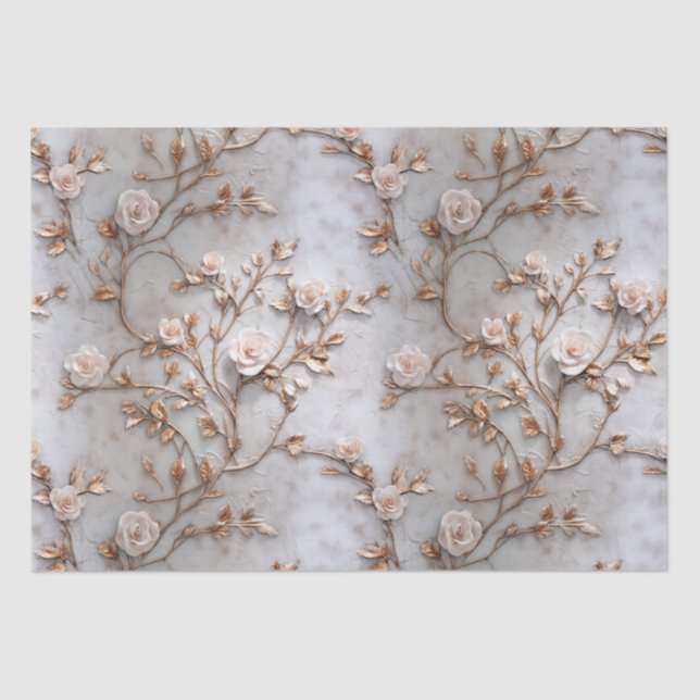 Chic Grey Blush Rose Hochzeit Seidenpapier (Vorderseite)