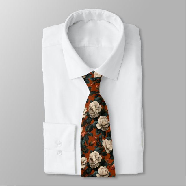 Chic Groomsmen Gift Gardenias Flower Krawatte (Gebunden)