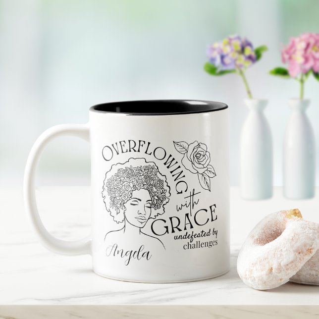Chic Hair der Rose Empowerment Blooms Zweifarbige Tasse (Great gift idea for international Women's Day, March 8th!)
