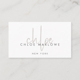 Chic Hair Stylist Minimalistisch Monogram Visitenkarte