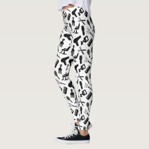 Chic Hair Stylist Muster Leggings