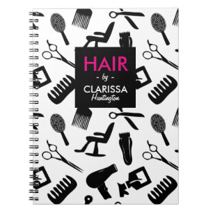 Chic Hair Stylist Pattern Individuelle Name Notizblock