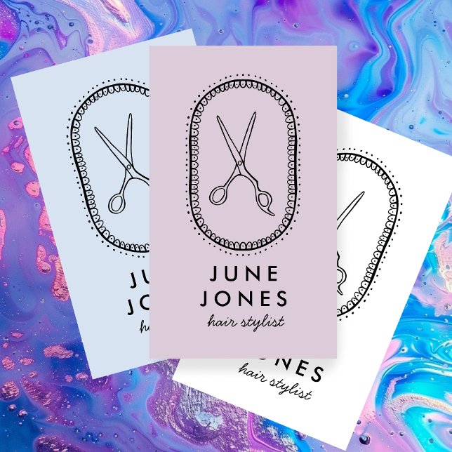 Chic Hair Stylist Scissors Salon Minimal Einfach Visitenkarte (Chic Hair Stylist Scissors Salon Minimal Simple Business Card
)