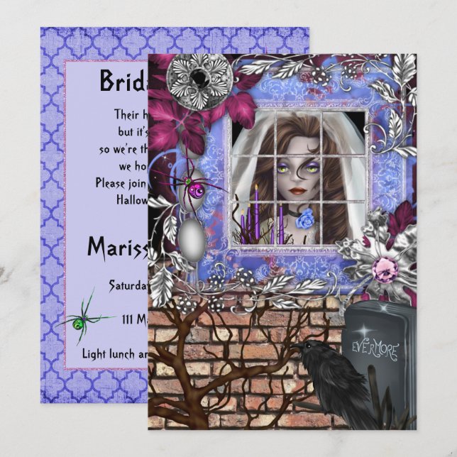 Chic Halloween Bridal Dusche Einladung (Vorne/Hinten)