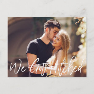 Chic-Hand beschriftete uns got Hitched Mitteilung Einladungspostkarte