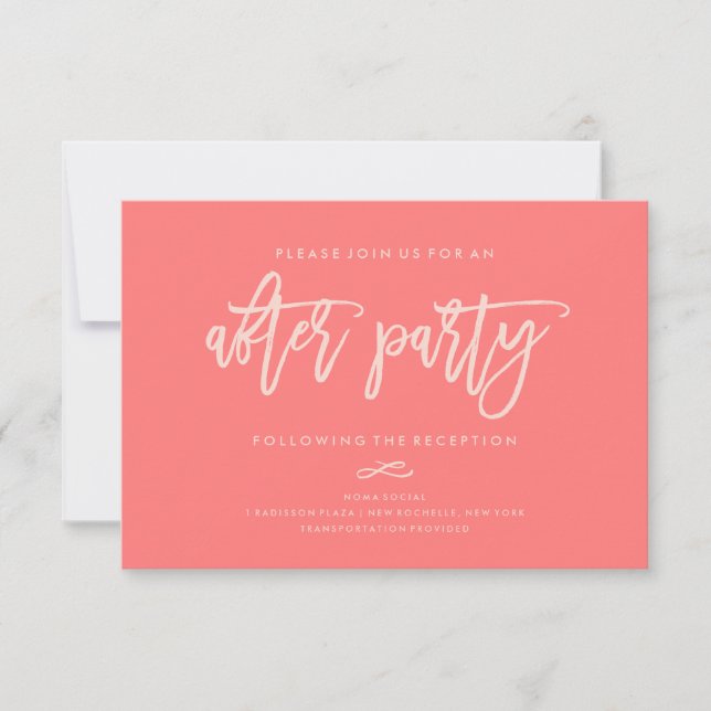Chic Hand Briefings Hochzeit nach Party Einladung (Vorderseite)