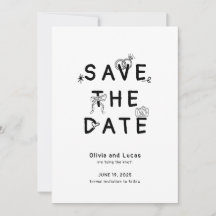 Chic Hand Drawn Black and White Wedding