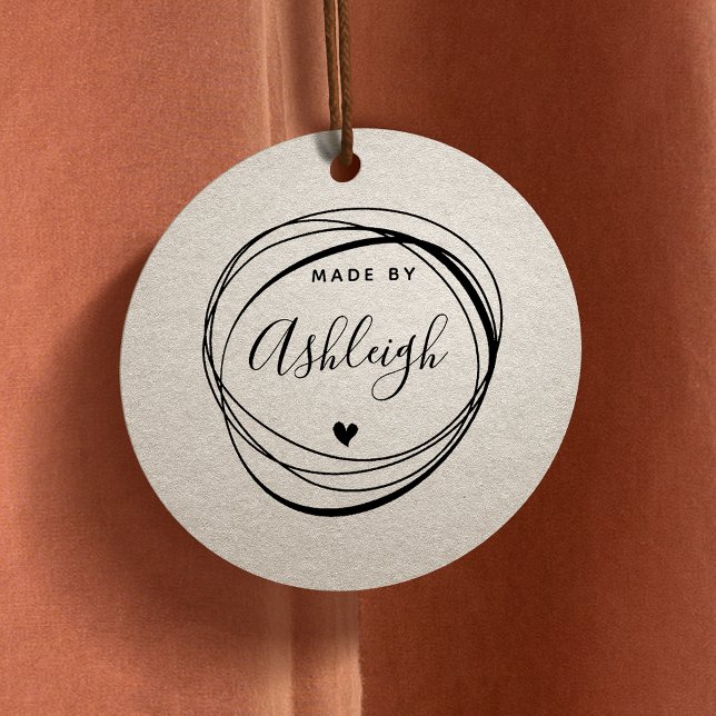 Chic Hand Drawn Circle & Heart made by Individuell Gummistempel (Von Creator hochgeladen)