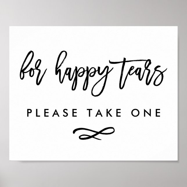 Chic Hand Letding Hochzeit glückliche Tränen druck Poster (Vorne)