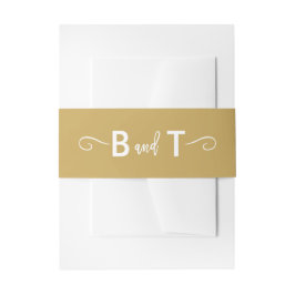 Chic Hand Letted Gold Einladung Bauchband Einladungsbanderole