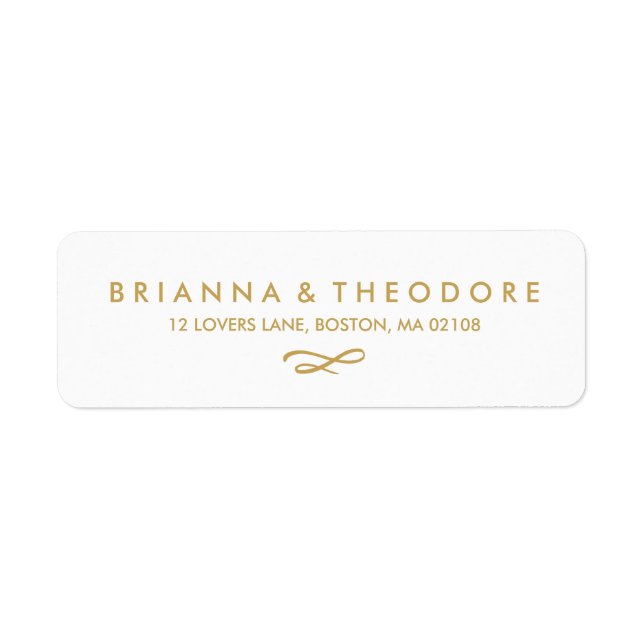 Chic Hand Letted Gold Return Address Label (Vorne)