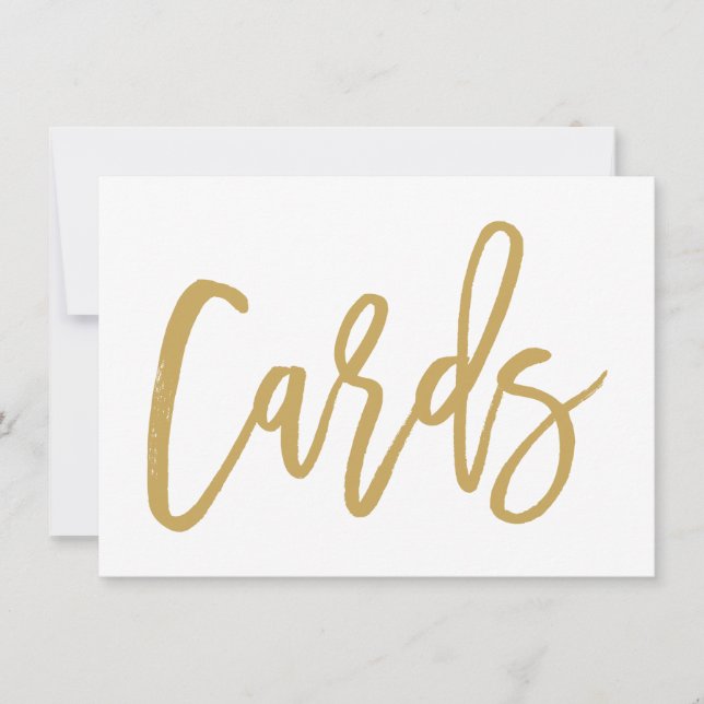 Chic Hand Letted Gold Wedding Cards drucken (Vorderseite)