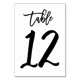 Chic Hand Letted Tischnummer Card | Tabelle 12
