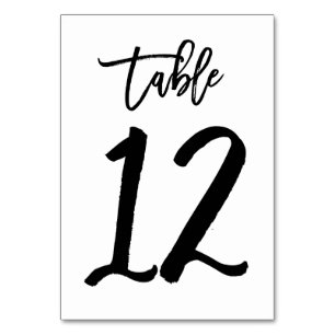 Chic Hand Letted Tischnummer Card   Tabelle 12