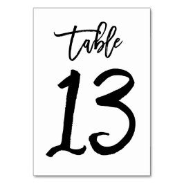 Chic Hand Letted Tischnummer Card | Tabelle 13