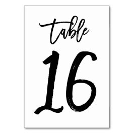Chic Hand Letted Tischnummer Card | Tabelle 16