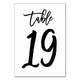 Chic Hand Letted Tischnummer Card | Tabelle 19
