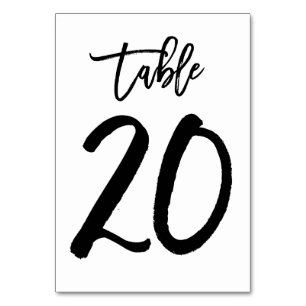 Chic Hand Letted Tischnummer Card   Tabelle 20